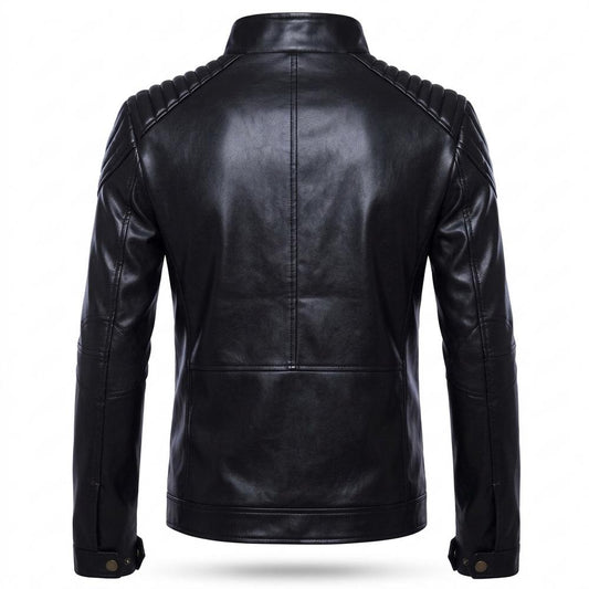 Allsaints Leather - Setir | Padded-Shoulder Fitted Leather Jacket Men