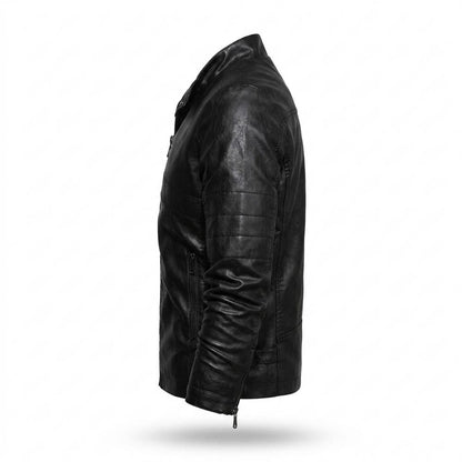 Allsaints Leather - Vimel | Quilted Stand-Collar Leather Jacket Men