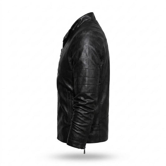 Allsaints Leather - Vimel | Quilted Stand-Collar Leather Jacket Men
