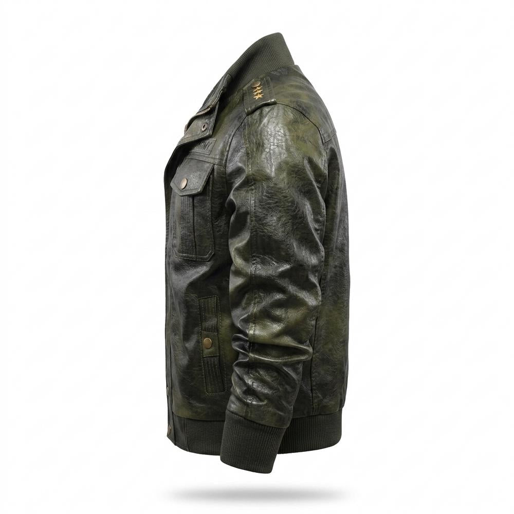 Allsaints Leather - Yovet | Embroidered Slim-Fit Leather Jacket Men