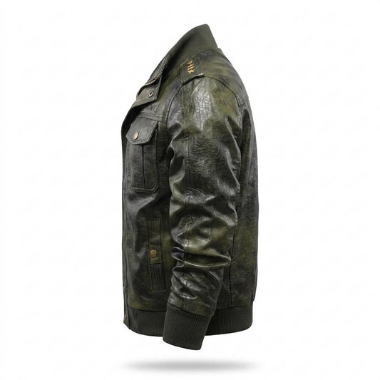 Allsaints Leather - Yovet | Embroidered Slim-Fit Leather Jacket Men