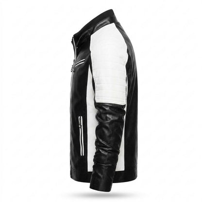 Allsaints Leather - Revek | Quilted Two-Tone Leather Jacket Men