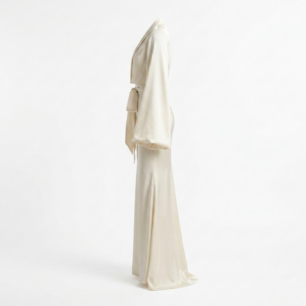 Allsaints Leather - Codar | Tie-Front Long-Sleeved Maxi Dress Women