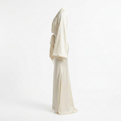 Allsaints Leather - Codar | Tie-Front Long-Sleeved Maxi Dress Women