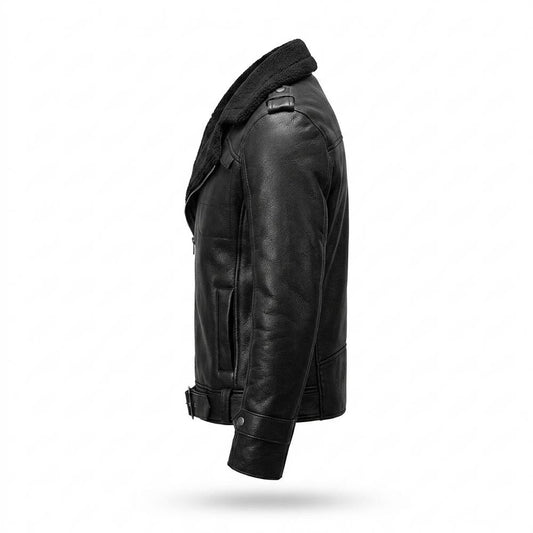 Allsaints Leather - Neron | Shearling-Lined Asymmetrical Leather Jacket Men