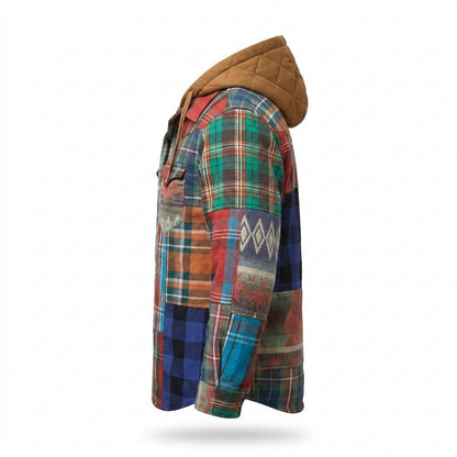 Allsaints Leather - Lonim | Hooded Patchwork Jacket Men