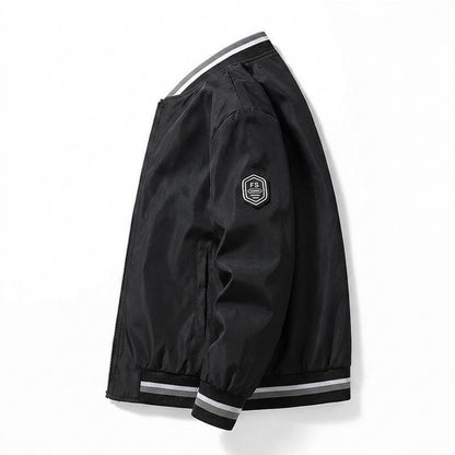 Allsaints Leather - Kever | Zip-Up Striped-Trim Jacket Men