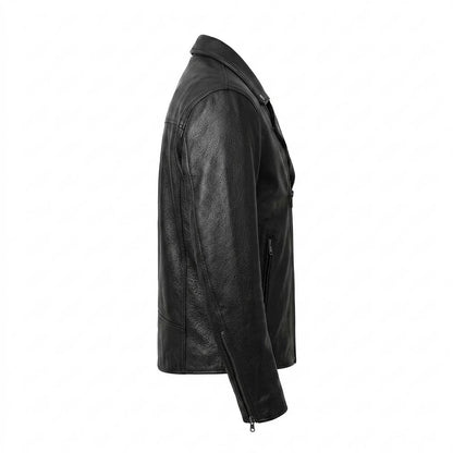 Allsaints Leather - Delas | Asymmetrical Lined Leather Jacket Men