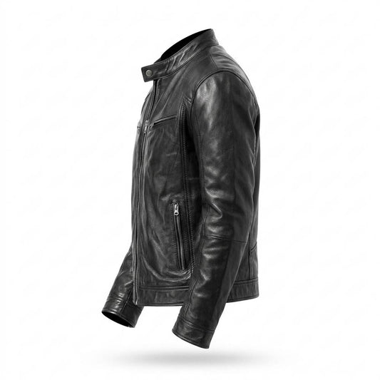 Allsaints Leather - Yibod | Quilted Fitted Leather Jacket Men