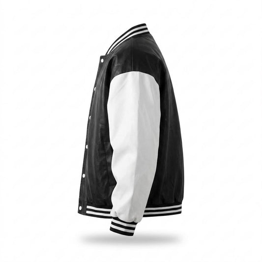 Allsaints Leather - Ronor | Two-Tone Snap-Button Leather Jacket Unisex