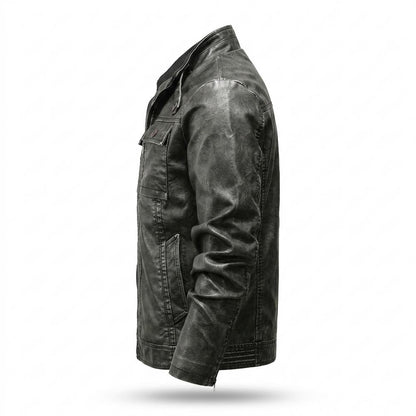 Allsaints Leather - Artir | Stand-Collar Multi-Pocket Leather Jacket Men