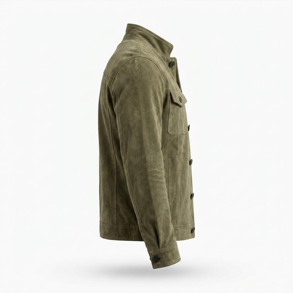 Allsaints Leather - Almon | Suede Button-Front Jacket Men