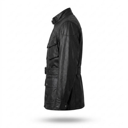 Allsaints Leather - Daven | Belted Four-Pocket Leather Jacket Men