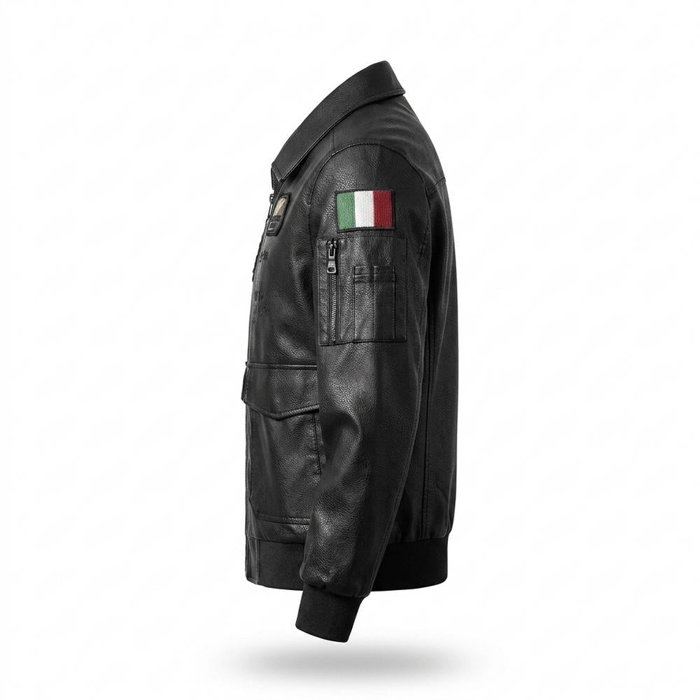 Allsaints Leather - Tiver | Patched Zip-Up Leather Jacket Men