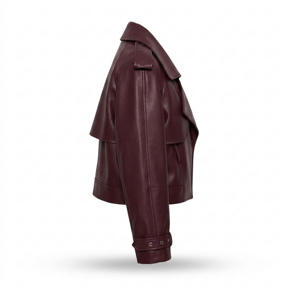 Allsaints Leather - Neser | Cropped Asymmetrical Leather Jacket Women