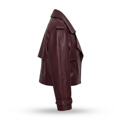 Allsaints Leather - Neser | Cropped Asymmetrical Leather Jacket Women