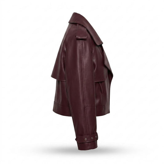 Allsaints Leather - Neser | Cropped Asymmetrical Leather Jacket Women
