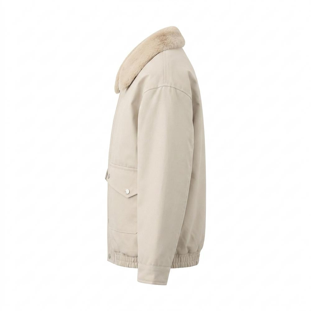 Allsaints Leather - Novin | Shearling-Collar Relaxed-Fit Jacket Unisex