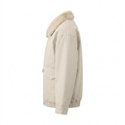Allsaints Leather - Novin | Shearling-Collar Relaxed-Fit Jacket Unisex