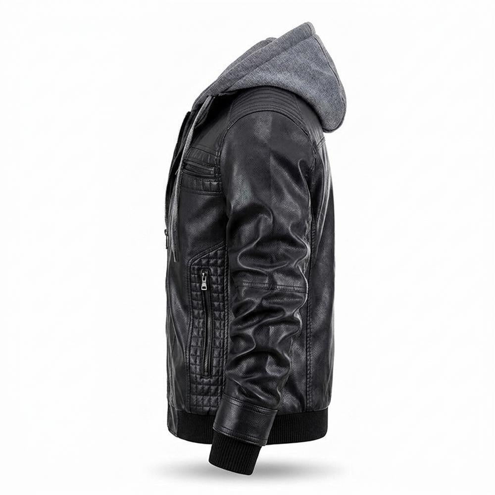 Allsaints Leather - Cogiv | Hooded Quilted Leather Jacket Men
