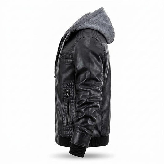 Allsaints Leather - Cogiv | Hooded Quilted Leather Jacket Men