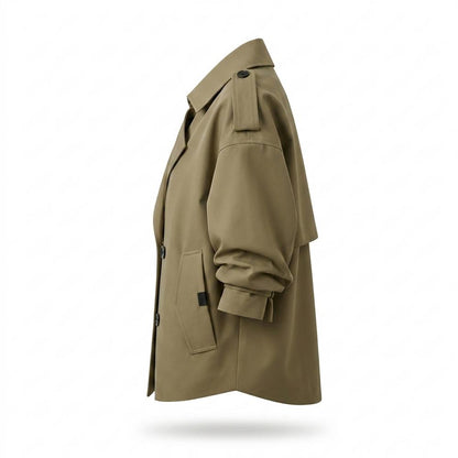 Allsaints Leather - Virev | Double-Breasted Cropped Jacket Women