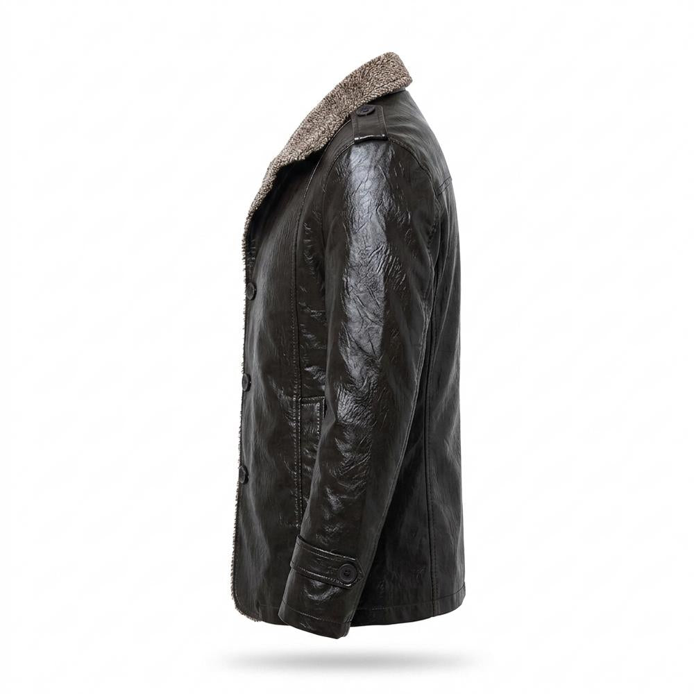 Allsaints Leather - Savak | Shearling-Lined Buttoned Jacket Men