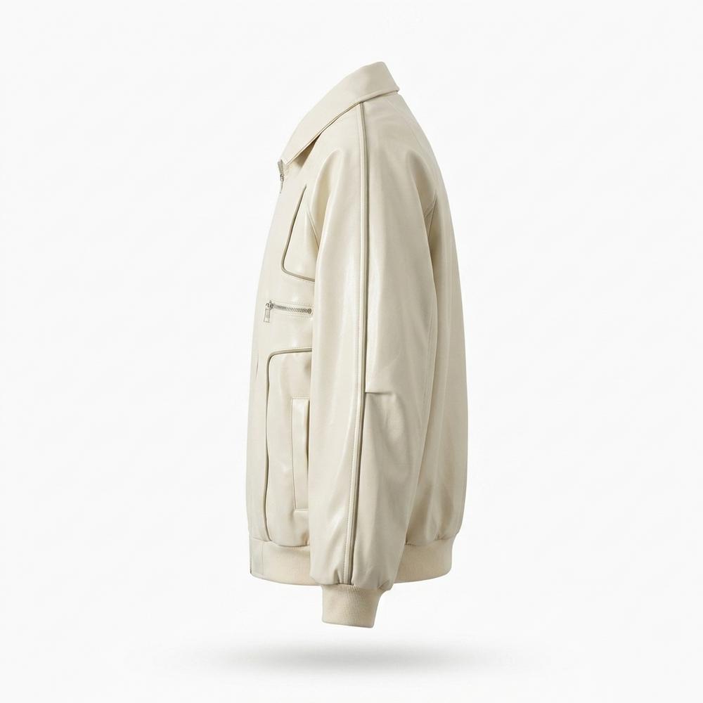 Allsaints Leather - Cosan | Piped Zip-Up Jacket Unisex