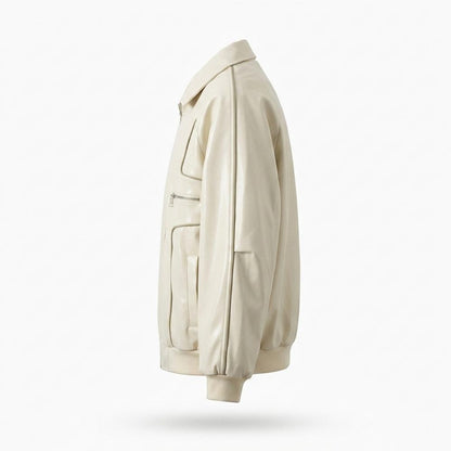 Allsaints Leather - Cosan | Piped Zip-Up Jacket Unisex