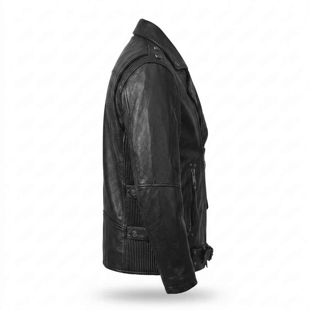Allsaints Leather - Komid | Asymmetrical Belted Leather Jacket Men