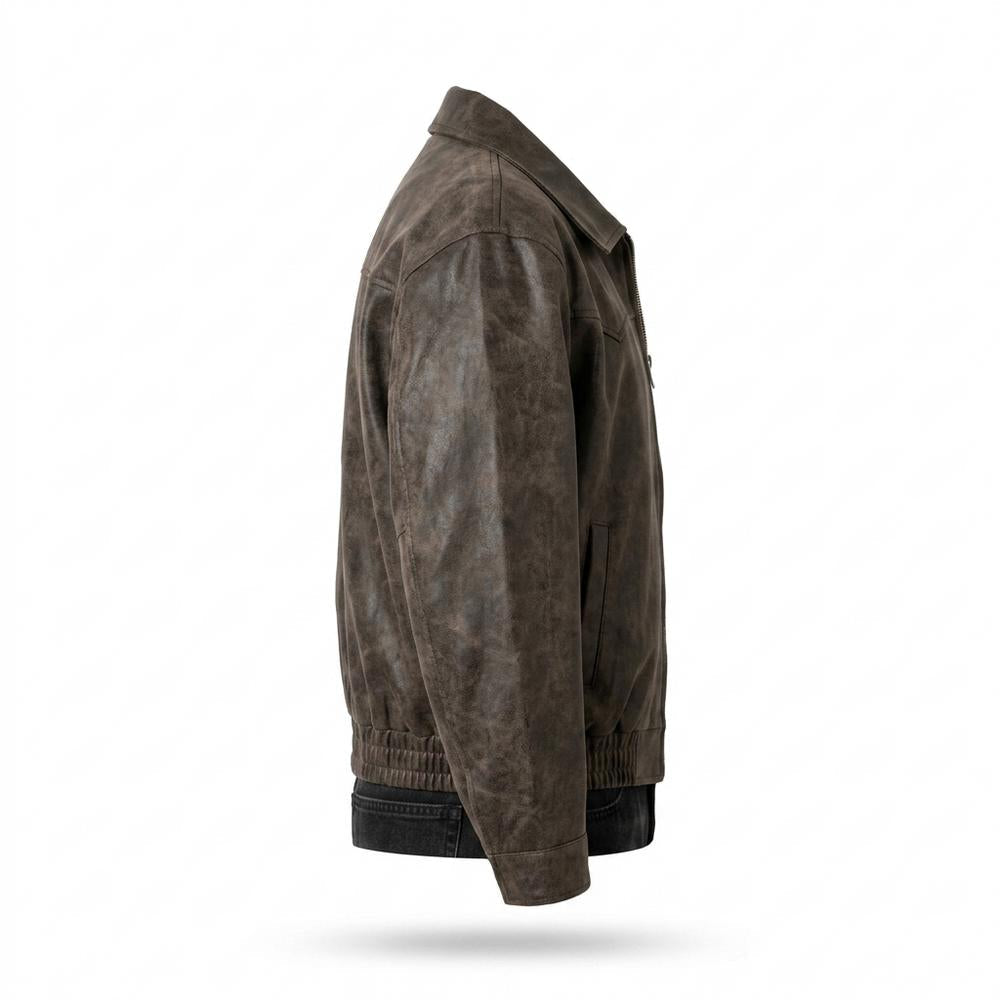 Allsaints Leather - Ramir | Collared Zip-Up Leather Jacket Men