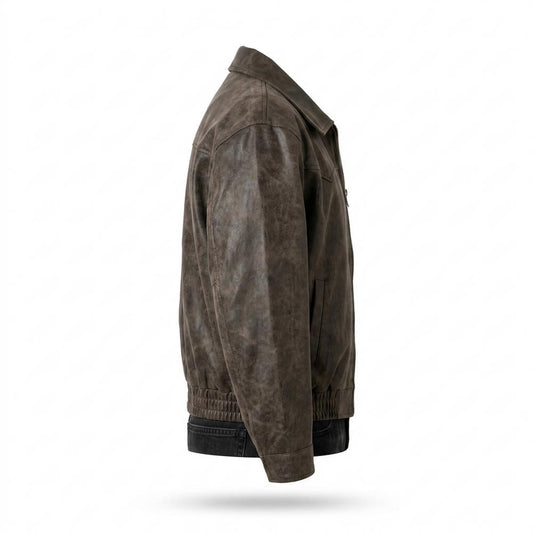 Allsaints Leather - Ramir | Collared Zip-Up Leather Jacket Men