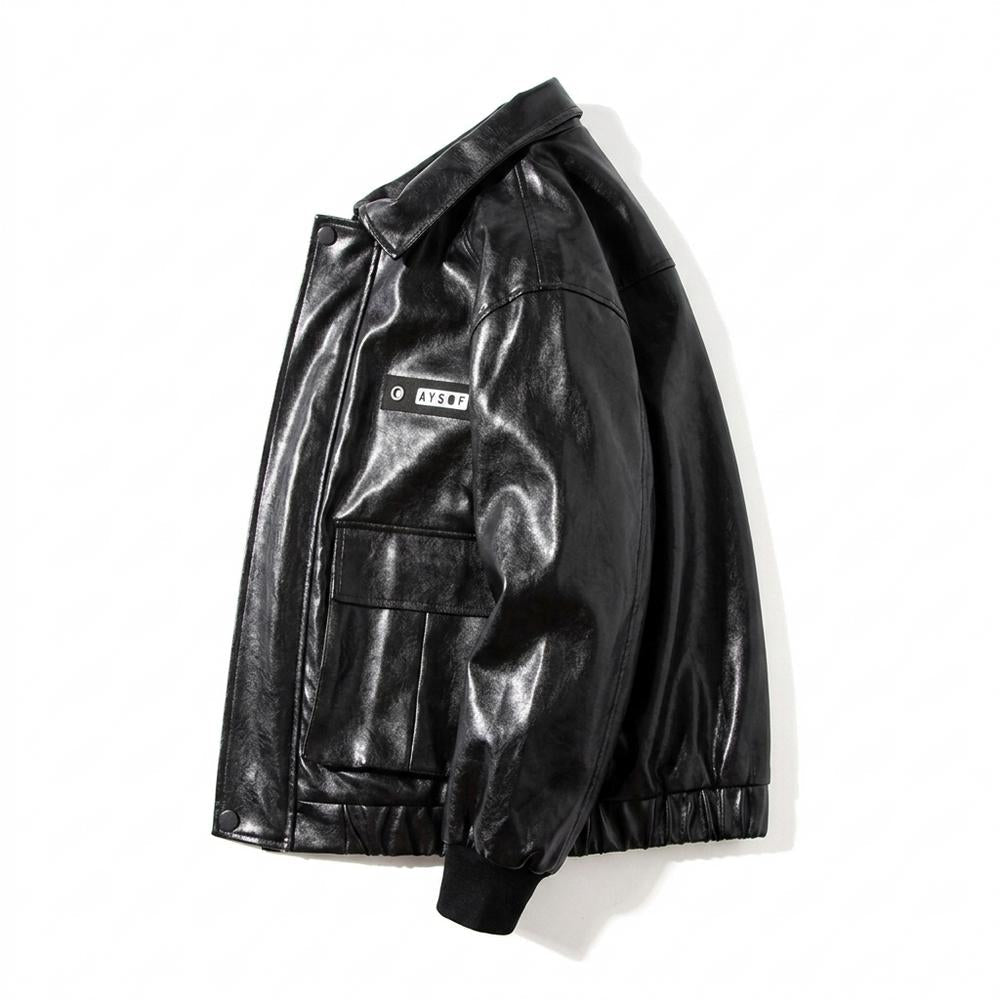 Allsaints Leather - Vemon | Glossy Multi-Pocket Jacket Unisex