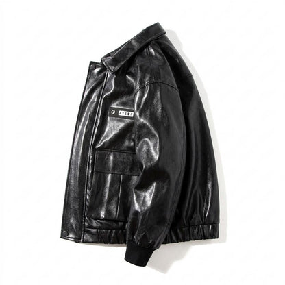 Allsaints Leather - Vemon | Glossy Multi-Pocket Jacket Unisex