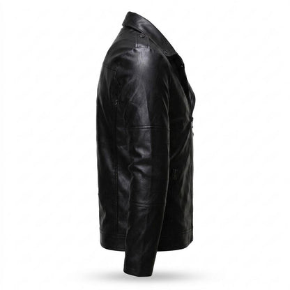 Allsaints Leather - Mamon | Asymmetrical Fitted Leather Jacket Men