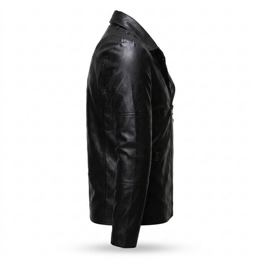 Allsaints Leather - Mamon | Asymmetrical Fitted Leather Jacket Men