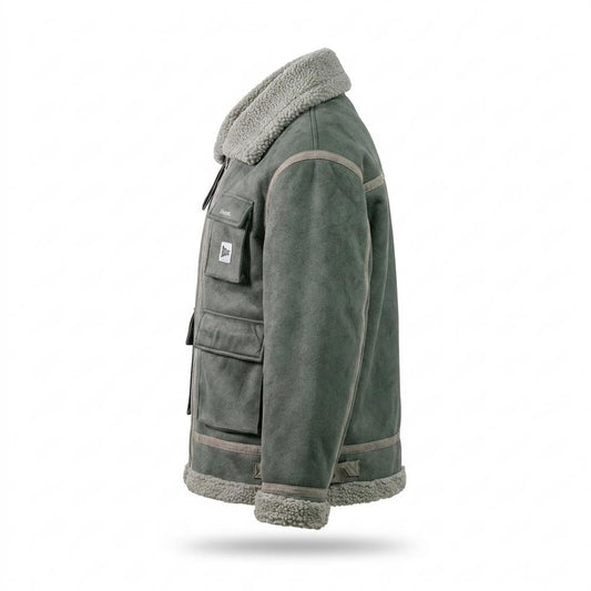 Allsaints Leather - Mekor | Sherpa-Lined Faux Suede Jacket Unisex