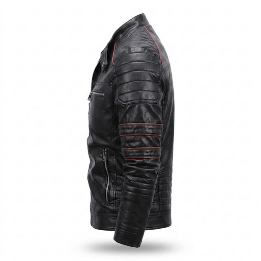 Allsaints Leather - Zaven | Quilted Slim-Fit Leather Jacket Men