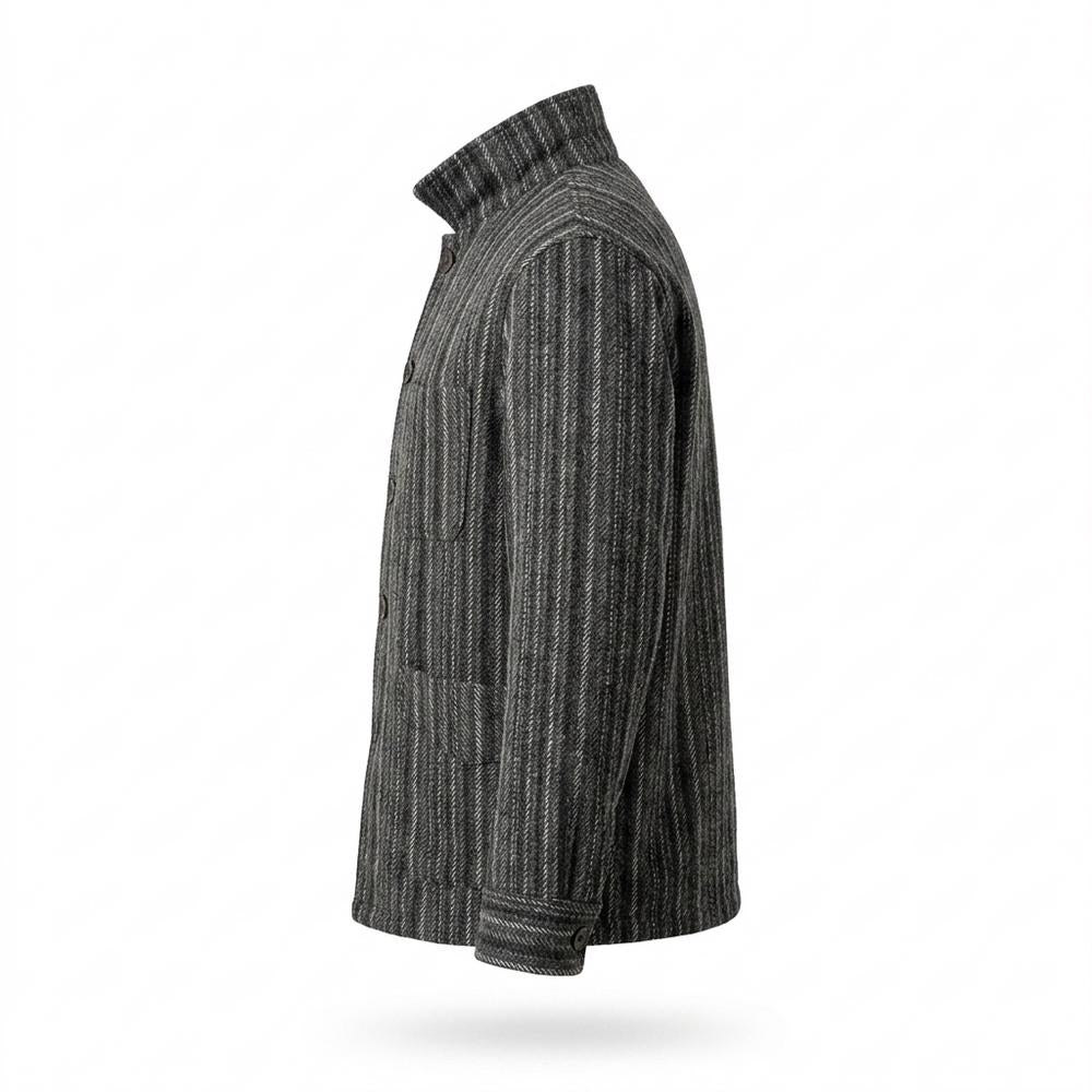 Allsaints Leather - Ellan | Striped Wool-Blend Jacket Men