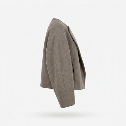 Allsaints Leather - Kazan | Collarless Voluminous-Sleeve Jacket Women