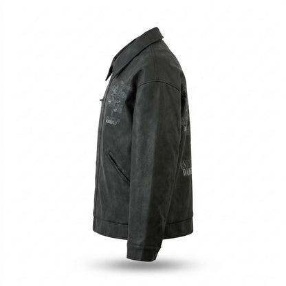 Allsaints Leather - Ravar | Embroidered Washed Jacket Unisex