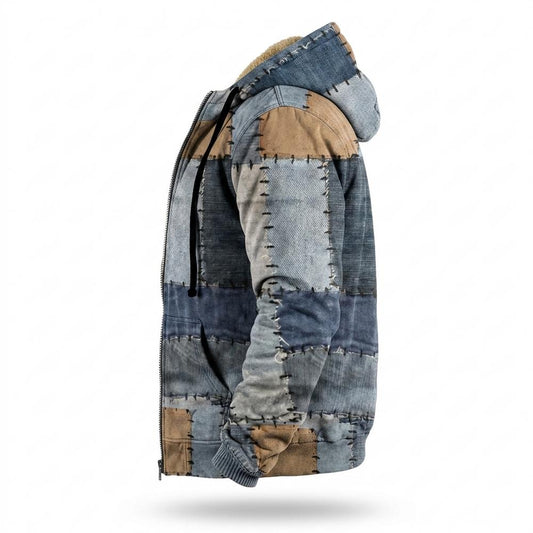 Allsaints Leather - Venav | Patchwork Fleece-Lined Jacket Men