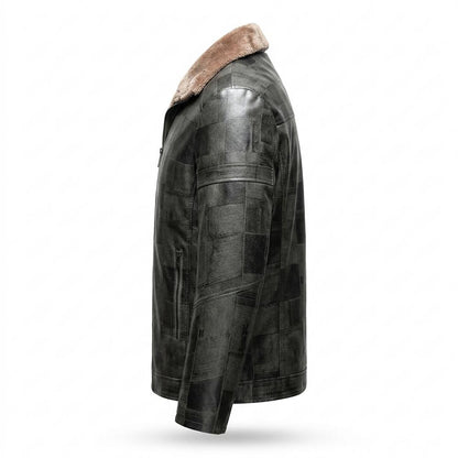 Allsaints Leather - Malan | Lined Textured Leather Jacket Men