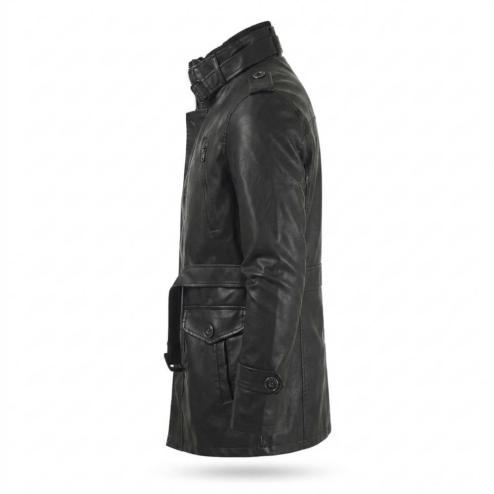 Allsaints Leather - Kunon | High-Collar Fleece-Lined Coat Men
