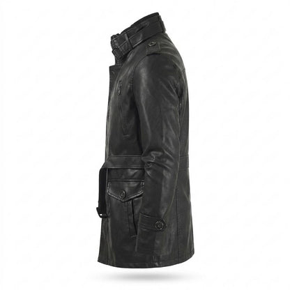 Allsaints Leather - Kunon | High-Collar Fleece-Lined Coat Men