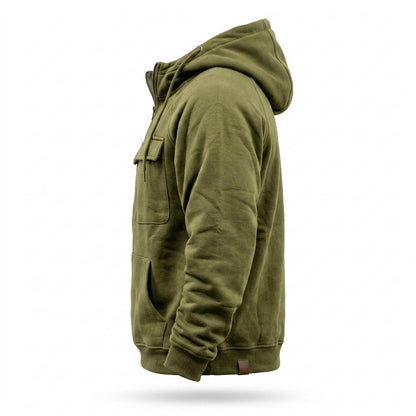 Allsaints Leather - Yosen | Quarter-Zip Multi-Pocket Hoodie Men