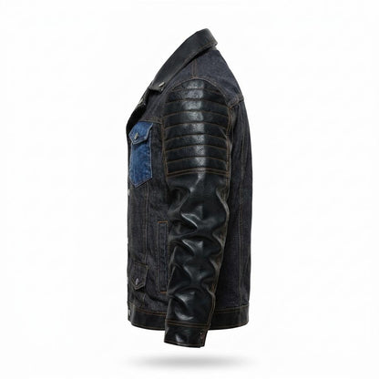 Allsaints Leather - Nimon | Mixed-Media Quilted-Sleeve Jacket Men