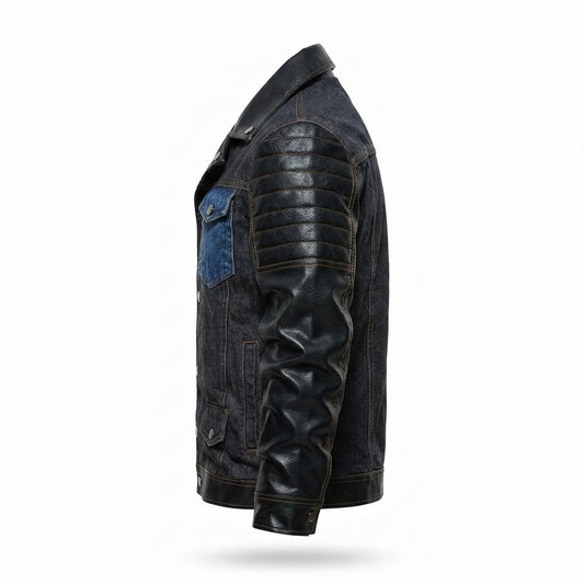 Allsaints Leather - Nimon | Mixed-Media Quilted-Sleeve Jacket Men