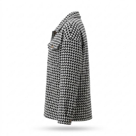 Allsaints Leather - Noven | Houndstooth Button-Down Jacket Women