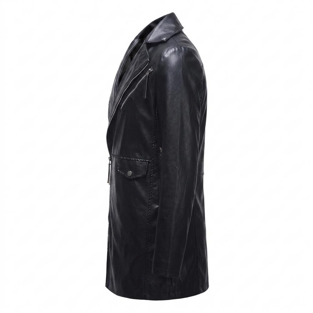Allsaints Leather - Tamir | Asymmetrical Longline Coat Men